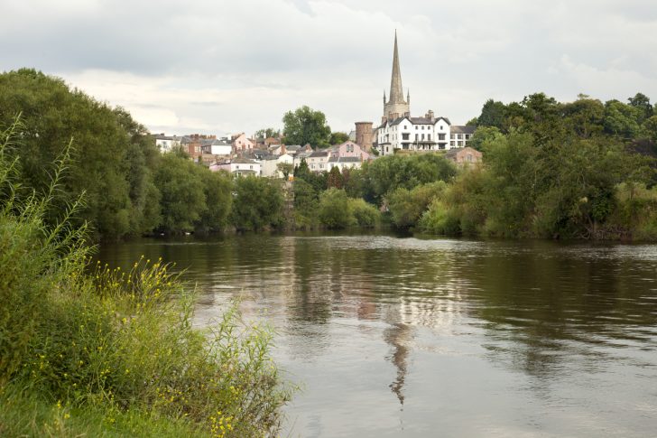 The River Wye beneath the town of Ross-on-Wye, Herefordshire