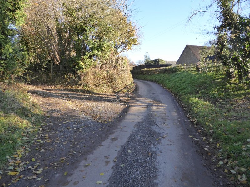 Road passing Downs Villa Farm near Stockton