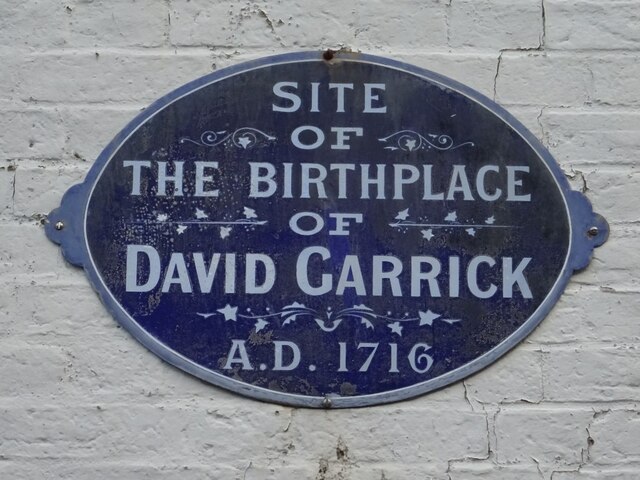 Sign indicating the birthplace site of David Garrick