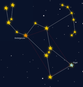 A star map of Orion the hunter - complete with his bow!