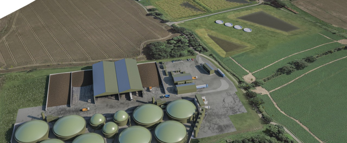 A graphic of how the digester complex will look