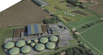 A graphic of how the digester complex will look