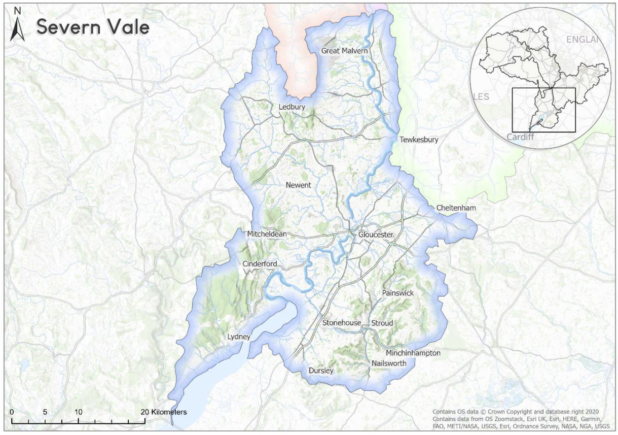 River Leadon catchment map from Severn Vale Catchment Management Plan V5